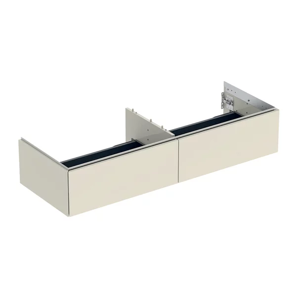 Mobilier Baie - Dulap baza suspendat Geberit One cu 2 sertare gri nisip lucios 135 cm