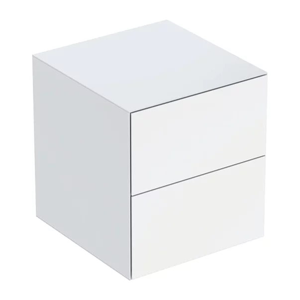 Mobilier Baie - Dulap mediu suspendat Geberit One alb lucios cu 2 sertare 45 cm