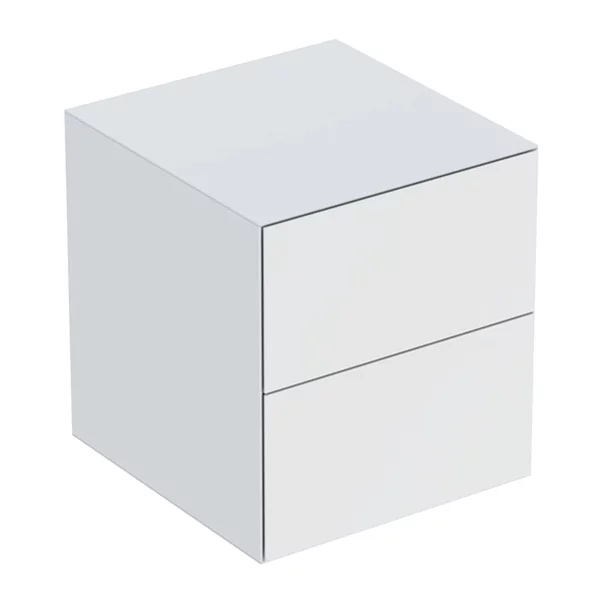 Mobilier Baie - Dulap mediu suspendat Geberit One alb mat cu 2 sertare 45 cm