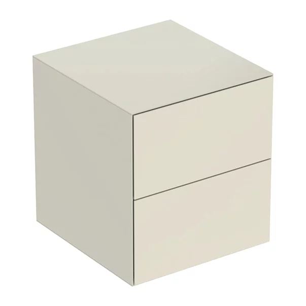 Mobilier Baie - Dulap mediu suspendat Geberit One gri nisip lucios cu 2 sertare 45 cm