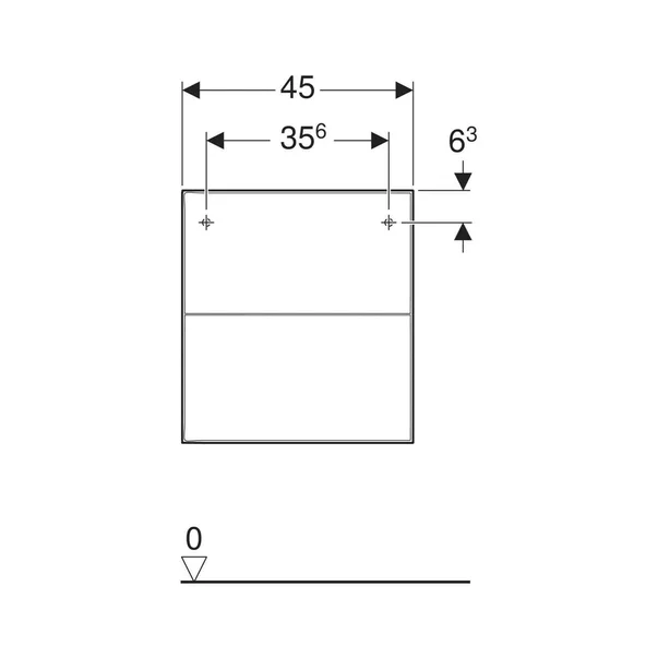 Dulap mediu suspendat Geberit One gri nisip lucios cu 2 sertare 45 cm [3]
