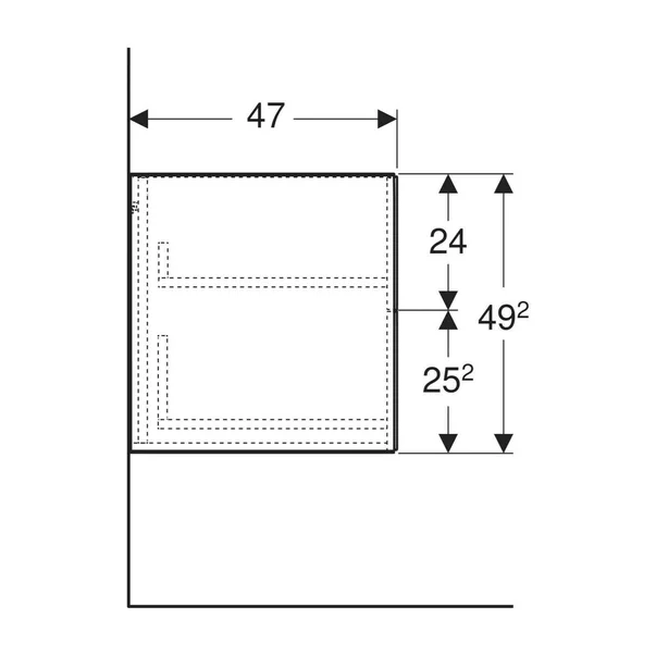 Dulap mediu suspendat Geberit One gri nisip lucios cu 2 sertare 45 cm [4]