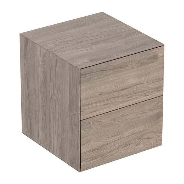 Mobilier Baie - Dulap mediu suspendat Geberit One nuc american Hickory cu 2 sertare 45 cm
