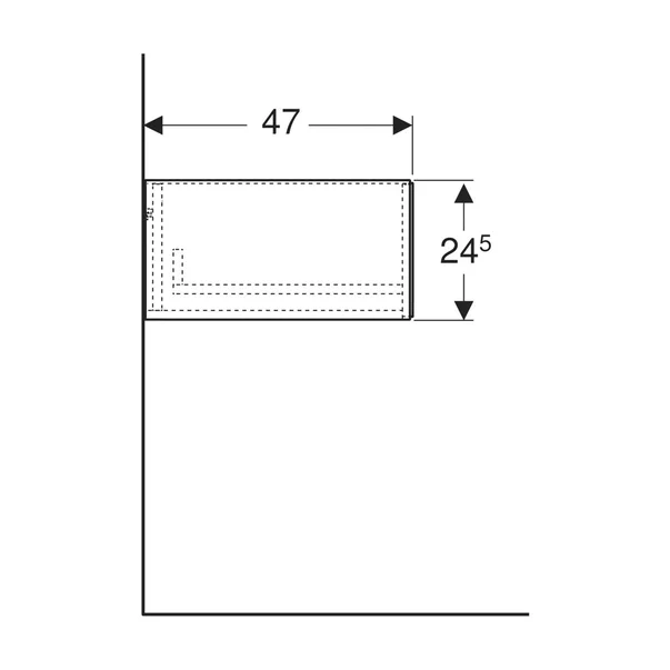 Dulap mediu suspendat Geberit One stejar bej cu 1 sertar 45 cm [3]