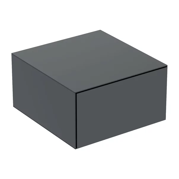 Mobilier Baie - Dulap mediu suspendat Geberit One negru mat cu 1 sertar 45 cm