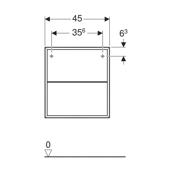 Dulap mediu suspendat Geberit One gri nisip lucios 45 cm [3]