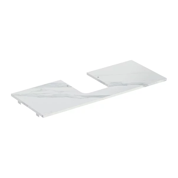 Mobilier Baie - Blat pentru lavoar Geberit One cu decupaj central 120 cm tip marmura alba