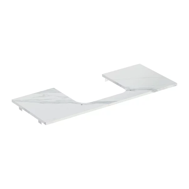 Mobilier Baie - Blat pentru lavoar Geberit One cu decupaj central tip marmura alba 120 cm