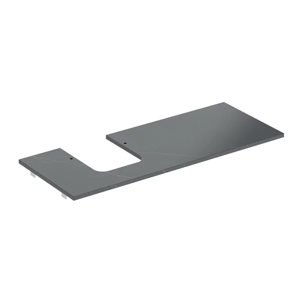 Mobilier Baie - Blat pentru lavoar Geberit One cu decupaj stanga tip marmura neagra 120 cm