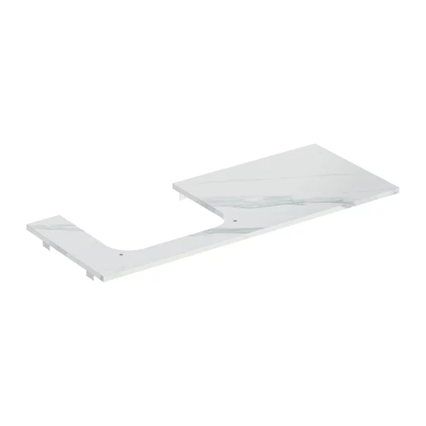 Mobilier Baie - Blat pentru lavoar Geberit One cu decupaj stanga 120 cm tip marmura alba