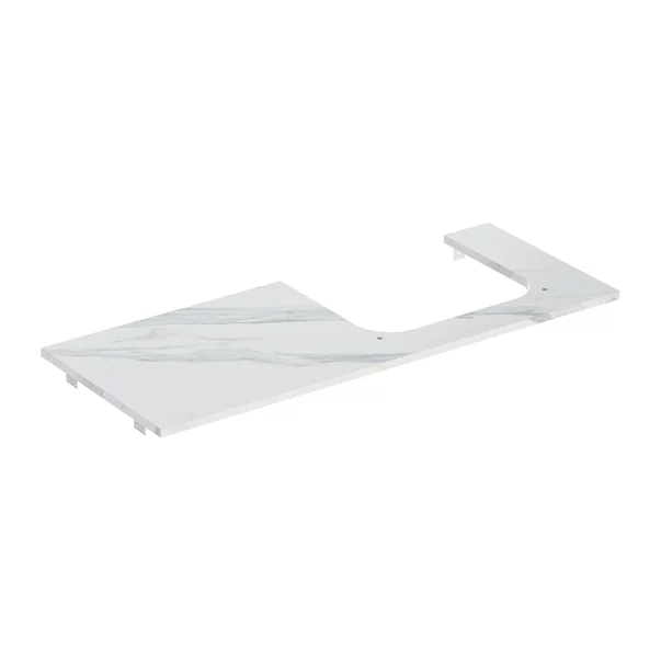 Mobilier Baie - Blat pentru lavoar Geberit One cu decupaj dreapta tip marmura alba 120 cm