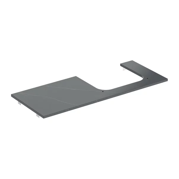 Mobilier Baie - Blat pentru lavoar Geberit One cu decupaj dreapta tip marmura neagra 120 cm