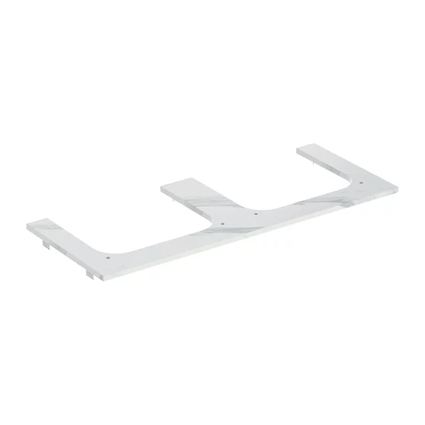 Mobilier Baie - Blat pentru lavoar Geberit One cu decupaj dublu 120 cm tip marmura alba