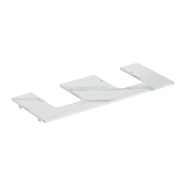 Mobilier Baie - Blat pentru lavoar Geberit One cu decupaj dublu tip marmura alba 120 cm
