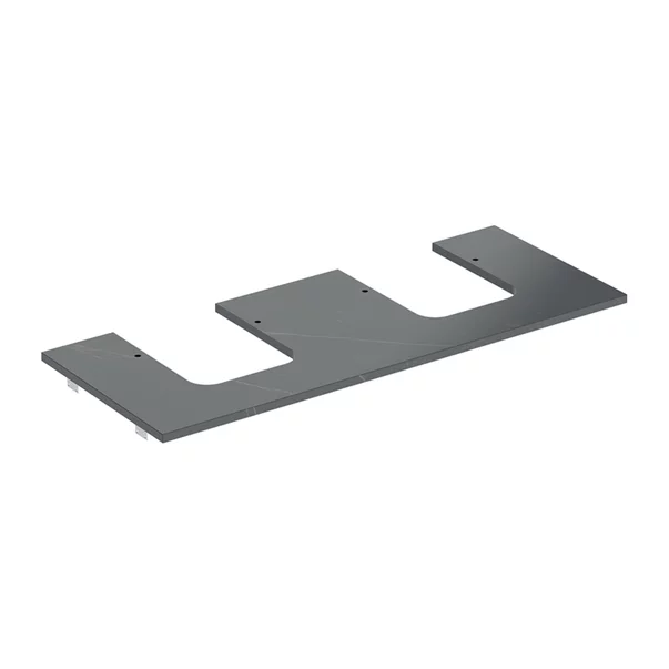 Mobilier Baie - Blat pentru lavoar Geberit One cu decupaj dublu tip marmura neagra 120 cm