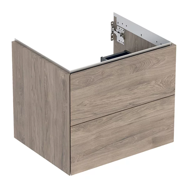 Mobilier Baie - Dulap baza suspendat Geberit One nuc american Hickory 60 cm cu 2 sertare