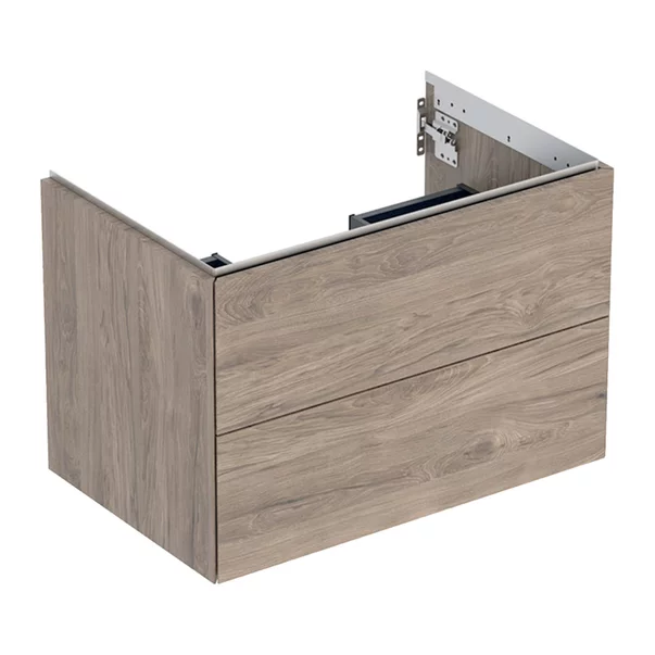 Mobilier Baie - Dulap baza suspendat Geberit One nuc american Hickory 75 cm cu 2 sertare