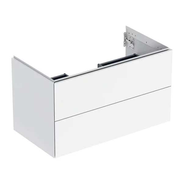 Mobilier Baie - Dulap baza suspendat Geberit One alb lucios 90 cm cu 2 sertare