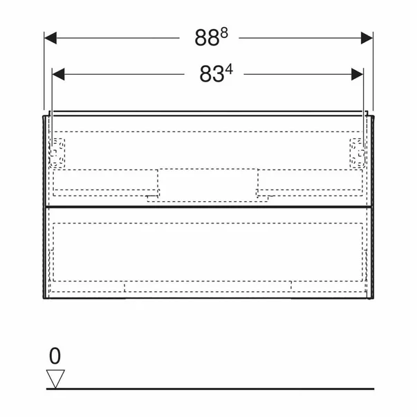 Dulap baza suspendat Geberit One alb mat 90 cm cu 2 sertare [4]