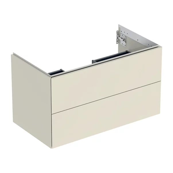 Mobilier Baie - Dulap baza suspendat Geberit One gri nisip lucios 90 cm cu 2 sertare