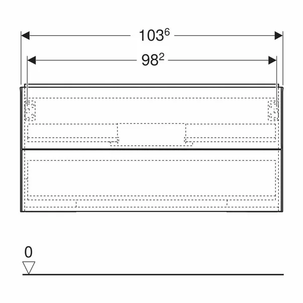 Dulap baza suspendat Geberit One stejar bej 105 cm cu 2 sertare [3]