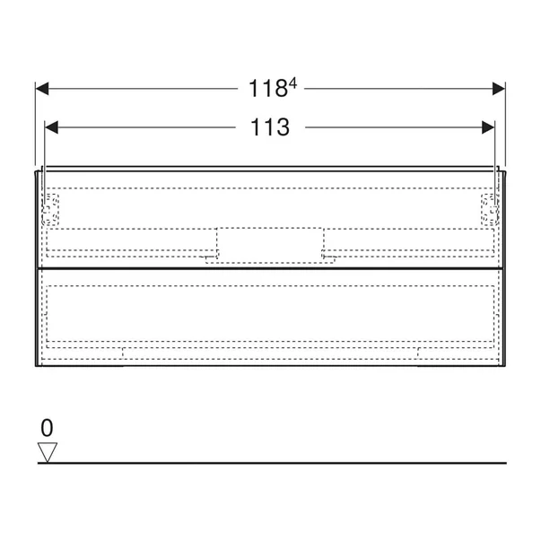 Dulap baza suspendat Geberit One gri nisip lucios 120 cm cu 2 sertare [4]