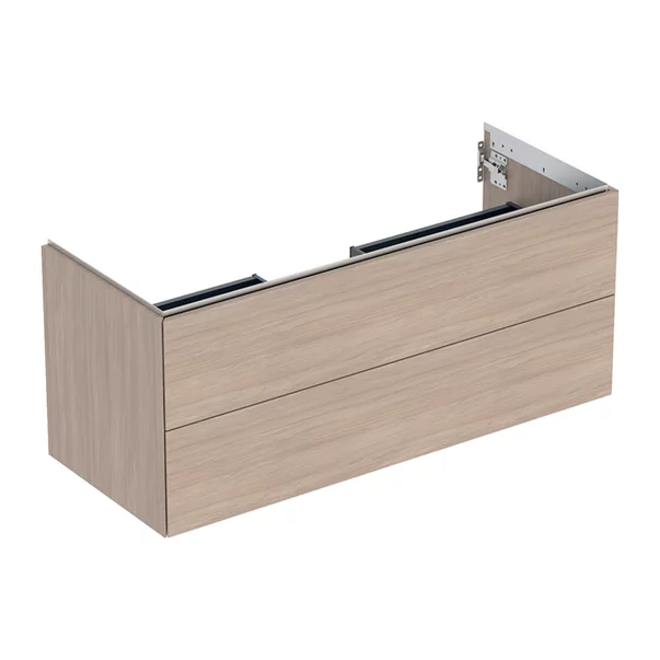 Mobilier Baie - Dulap baza suspendat Geberit One stejar bej 120 cm cu 2 sertare