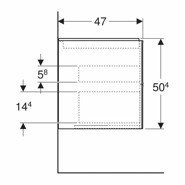 Dulap baza suspendat Geberit One gri nisip lucios 135 cm cu 4 sertare [4]