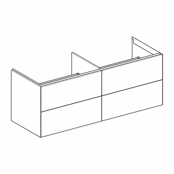 Dulap baza suspendat Geberit One gri nisip lucios 135 cm cu 4 sertare [5]