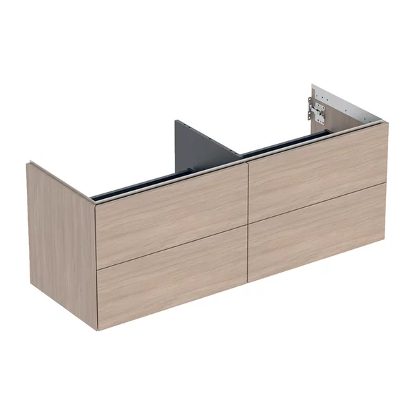 Mobilier Baie - Dulap baza suspendat Geberit One stejar bej 135 cm cu 4 sertare
