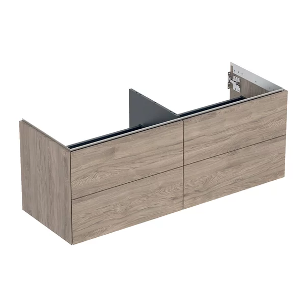 Mobilier Baie - Dulap baza suspendat Geberit One nuc american Hickory 135 cm cu 4 sertare