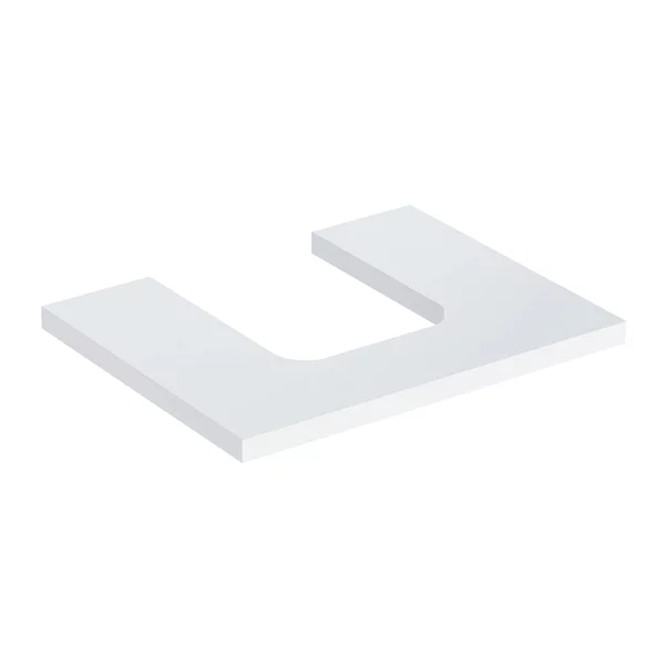 Mobilier Baie - Blat pentru lavoar Geberit One cu decupaj in mijloc 60 cm alb lucios