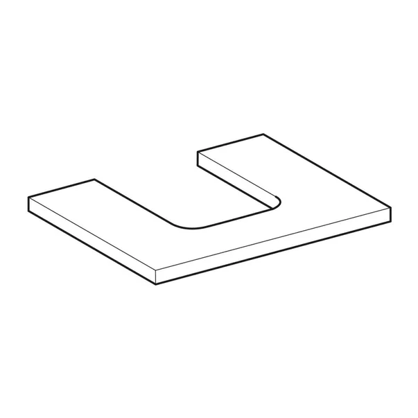 Blat pentru lavoar Geberit One cu decupaj in mijloc 60 cm alb lucios [5]