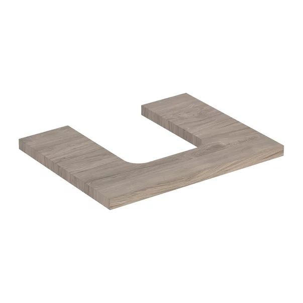 Mobilier Baie - Blat pentru lavoar Geberit One cu decupaj in mijloc 60 cm nuc american Hickory