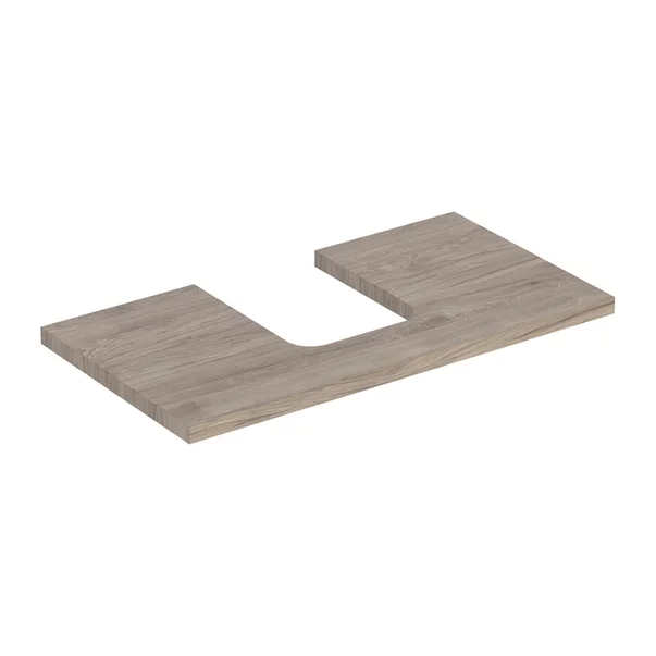 Mobilier Baie - Blat pentru lavoar Geberit One cu decupaj in mijloc 75 cm nuc american Hickory