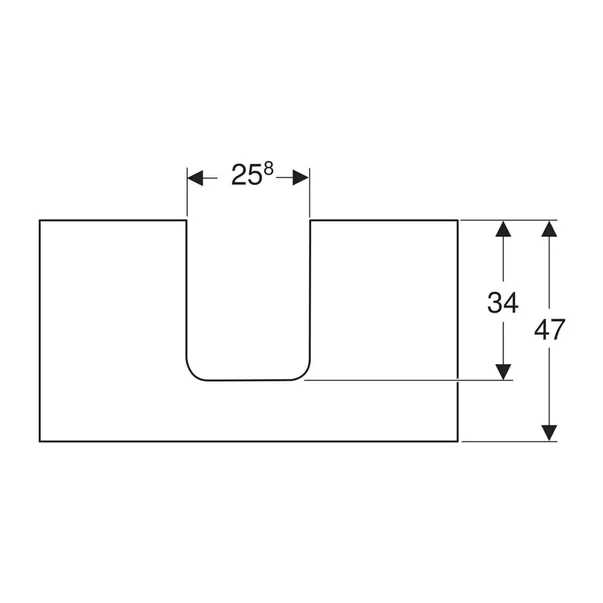 Blat pentru lavoar Geberit One cu decupaj in mijloc 90 cm lava mat [2]