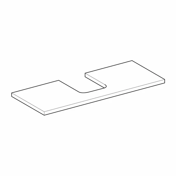Blat pentru lavoar Geberit One cu decupaj in mijloc 120 cm nuc american Hickory [5]
