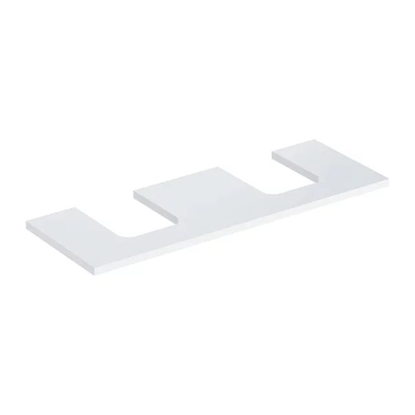 Mobilier Baie - Blat pentru lavoar Geberit One cu decupaj dublu 135 cm alb lucios