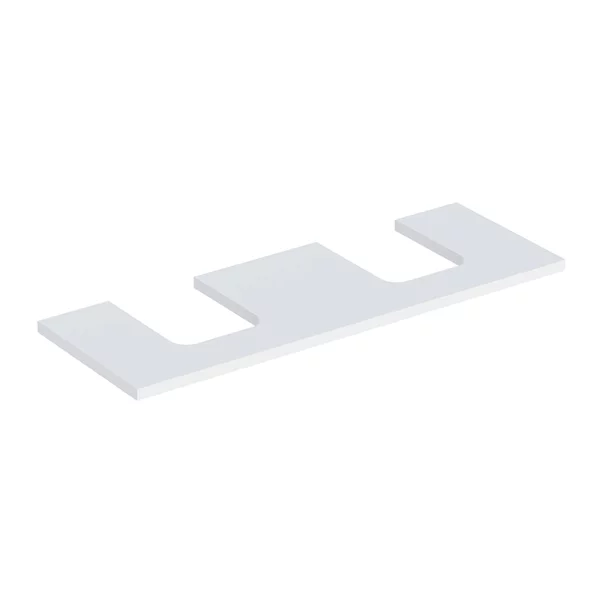 Mobilier Baie - Blat pentru lavoar Geberit One cu decupaj dublu 135 cm alb mat