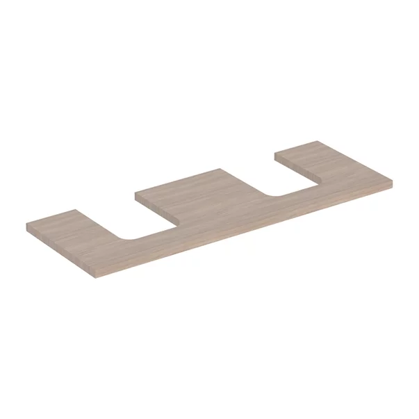 Mobilier Baie - Blat pentru lavoar Geberit One cu decupaj dublu 135 cm stejar bej