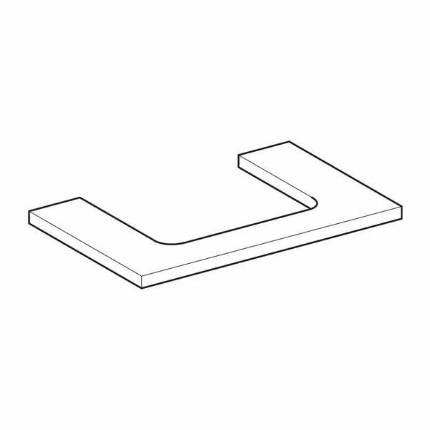 Blat pentru lavoar Geberit One cu decupaj in mijloc alb lucios 75 cm [5]