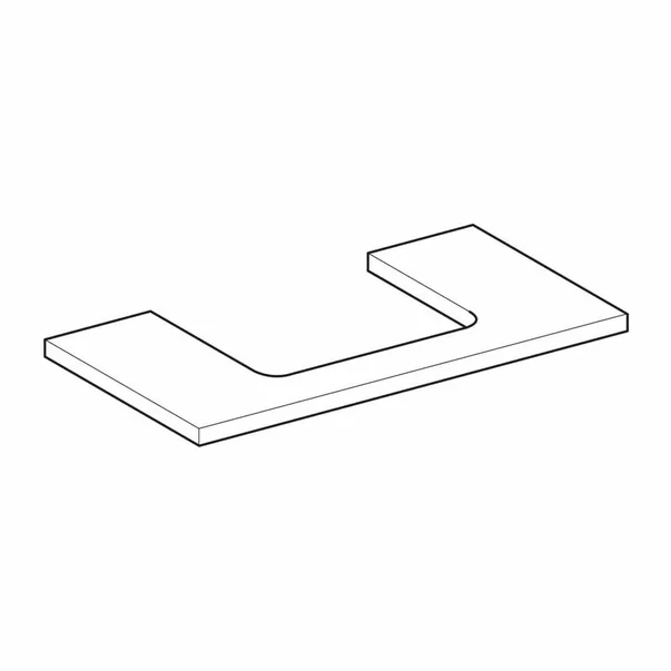 Blat pentru lavoar Geberit One cu decupaj in mijloc alb lucios 90 cm [5]