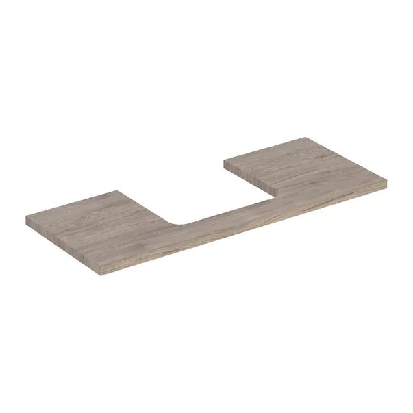 Mobilier Baie - Blat pentru lavoar Geberit One cu decupaj in mijloc nuc american Hickory 120 cm