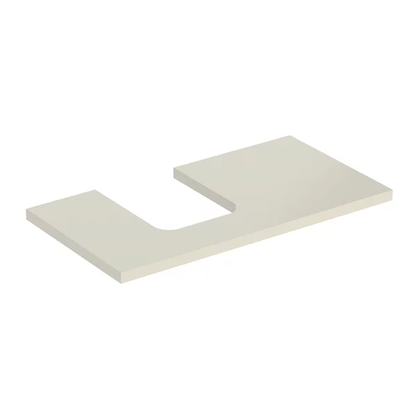 Mobilier Baie - Blat pentru lavoar Geberit One cu decupaj in stanga 90 cm gri nisip lucios