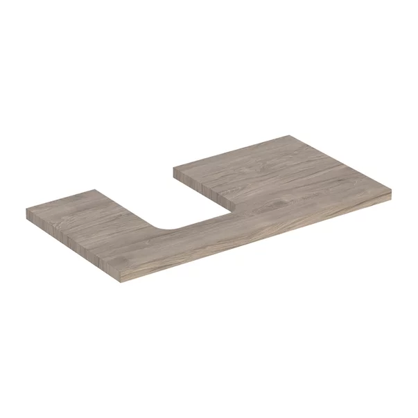 Mobilier Baie - Blat pentru lavoar Geberit One cu decupaj in stanga 90 cm nuc american Hickory