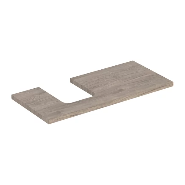 Mobilier Baie - Blat pentru lavoar Geberit One cu decupaj in stanga 105 cm nuc american Hickory