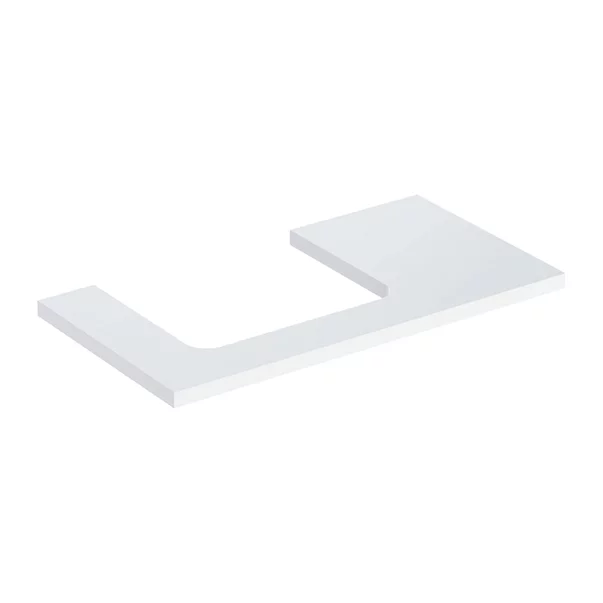 Mobilier Baie - Blat pentru lavoar Geberit One cu decupaj in stanga alb lucios 90 cm