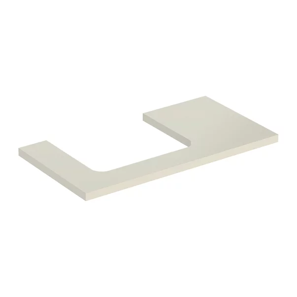 Mobilier Baie - Blat pentru lavoar Geberit One cu decupaj in stanga gri nisip lucios 90 cm
