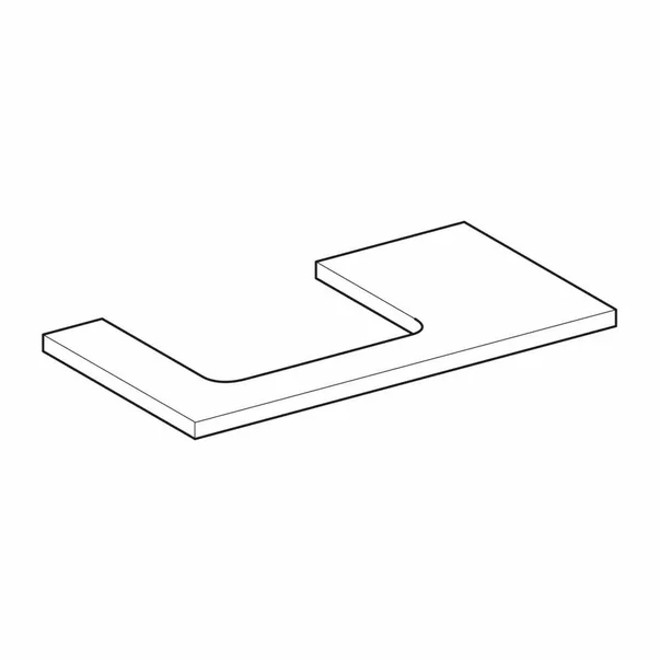 Blat pentru lavoar Geberit One cu decupaj in stanga greige mat 90 cm [5]