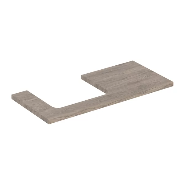 Mobilier Baie - Blat pentru lavoar Geberit One cu decupaj in stanga nuc american Hickory 105 cm